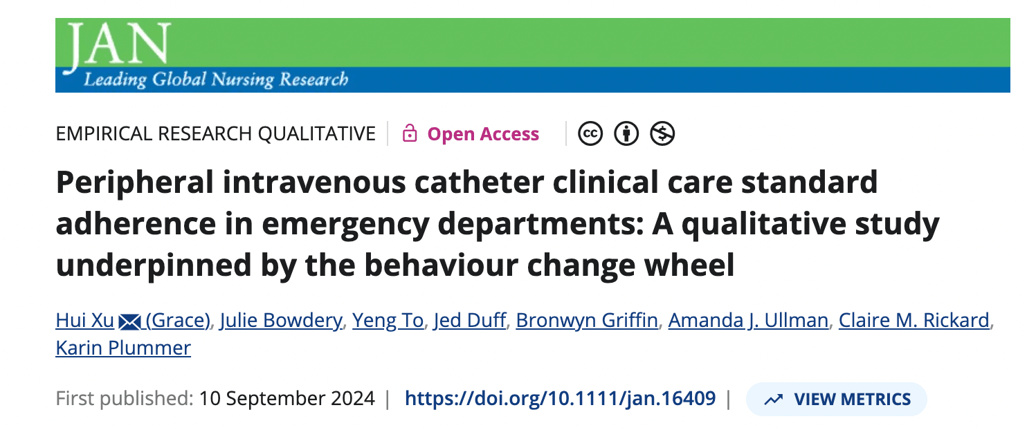 ED adherence to Australia’s PIVC Clinical Care Standard: what really gets in the way?
